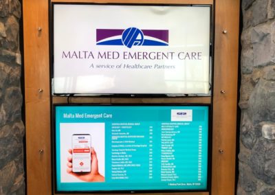 Digital Signage Malta Medical Emergent Care Albany NY